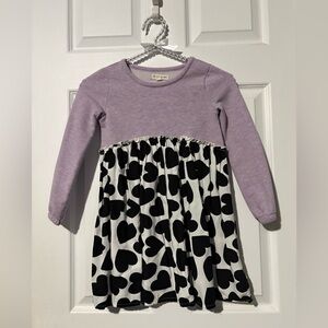 Tucker + Tate Lavender Top with Black Heart Skirt Dress
